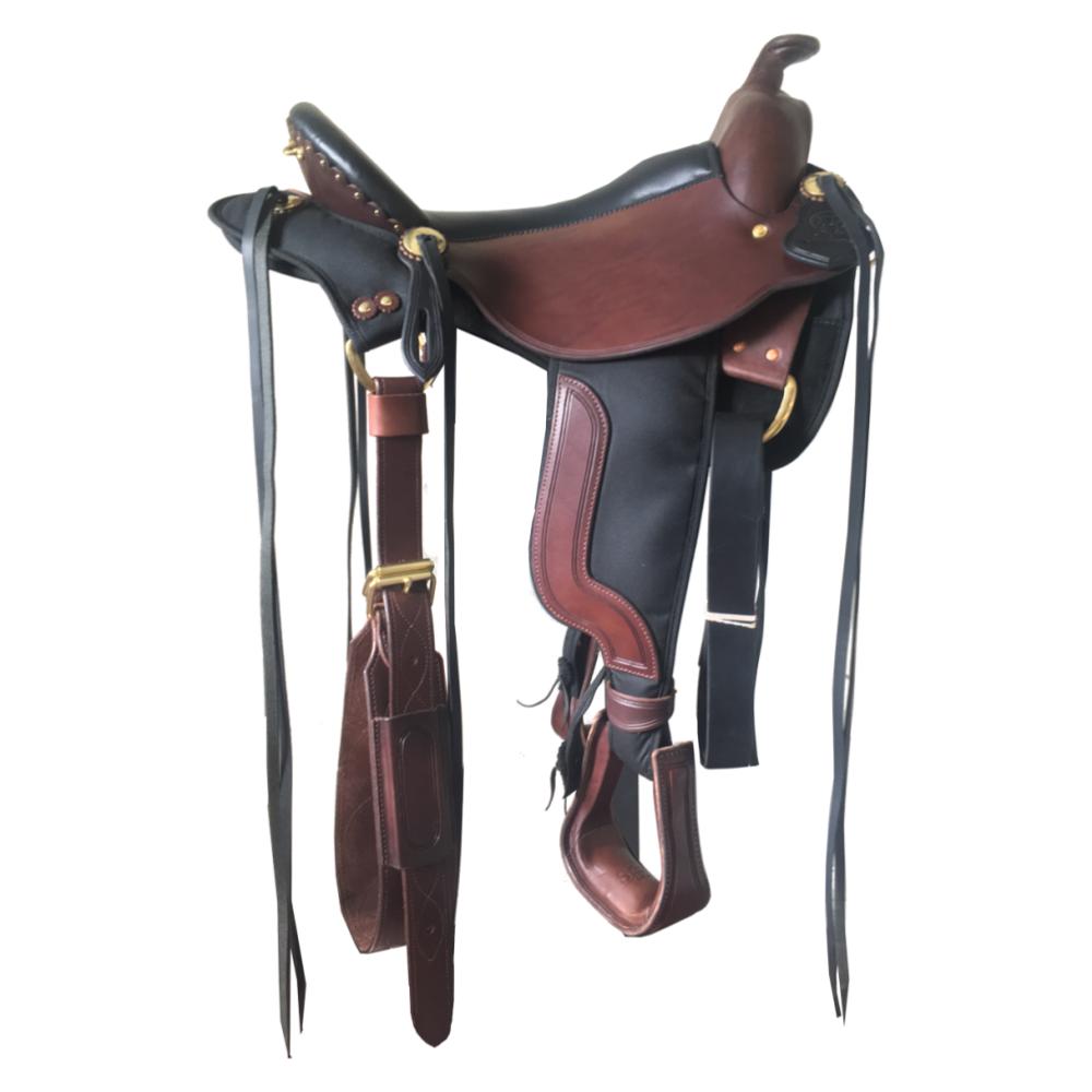 Western Horse Saddle  Back Flank Strap Rear Cinch Medium Brown Genuine Leather 