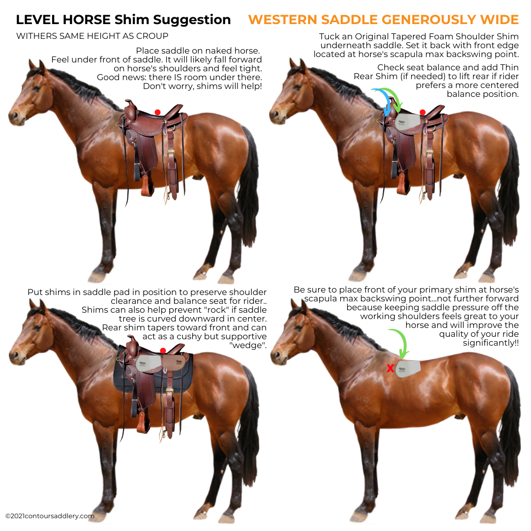 Level Horse Western Saddle Generously Wide