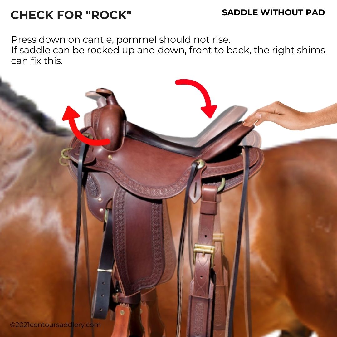 Check for ROCK with Western Saddle on naked horse