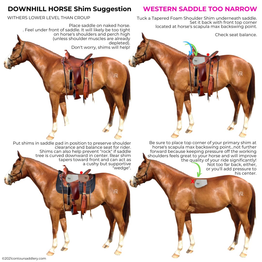 Downhill horse saddle too narrow